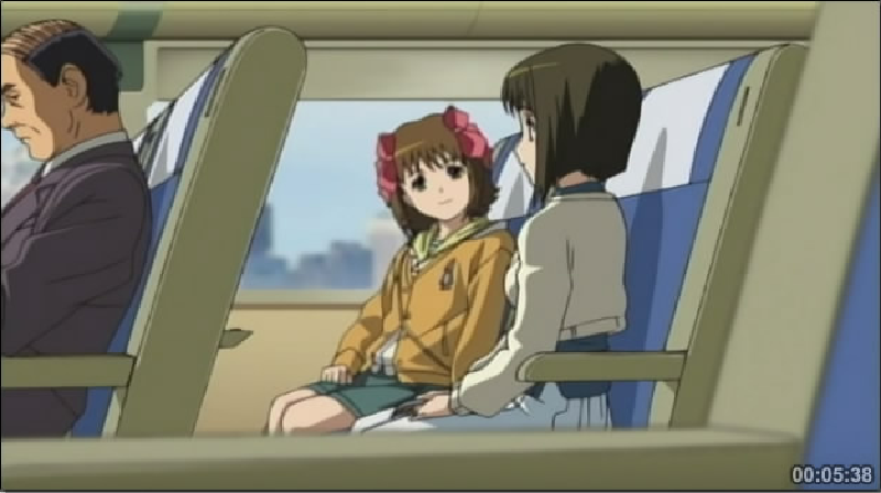 Haruka and Yukiho on a train