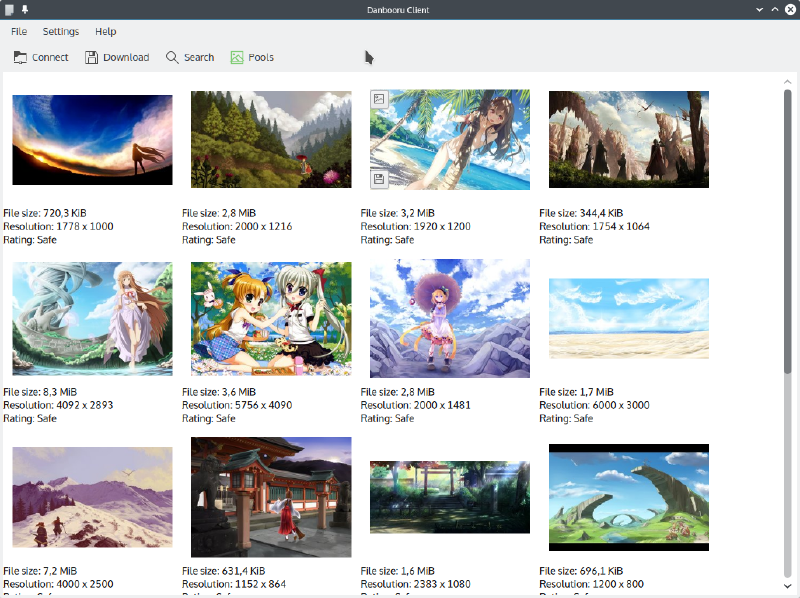 Image of the new version of Danbooru Client